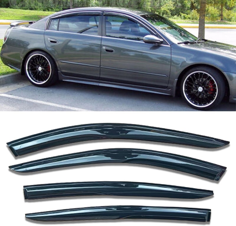 TONOYTIM Tape On Window Visors Rain Guards Deflectors for 2019-2025 Nissan Altima,4PCS Smoke Tinted Vent Visors Compatible with Altima 19-25,UV Protection & Reduced Road Noise,Sun Visor for Car - Image 2